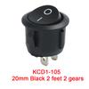 10 PIEZAS Interruptor Circular Tipo Barco con Lámpara 3 Pines/2 Pines KCD1-105 Interruptor Basculante de Segunda y Tercera Velocidad con Interruptores de Luz4
