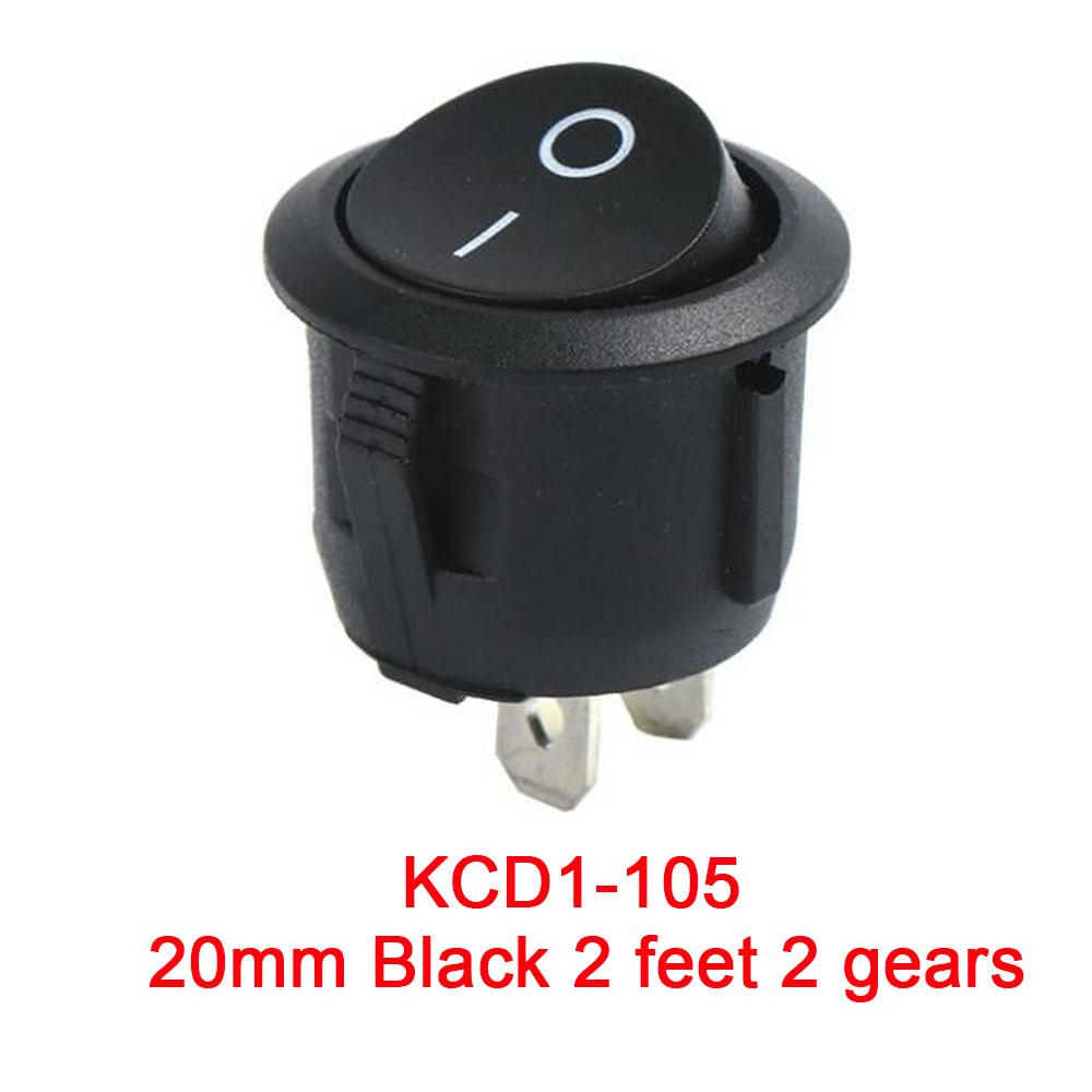 10 PIEZAS Interruptor Circular Tipo Barco con Lámpara 3 Pines/2 Pines KCD1-105 Interruptor Basculante de Segunda y Tercera Velocidad con Interruptores de Luz4