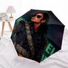 1pc Michael Jackson Automatic Folding Umbrella - Compact 8-Rib Design, Durable Plastic & Iron,  F104016