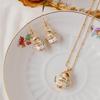 Enamel Chipmunk Teapot Earrings Trendy Pendant Necklace Stylish Woman Accessory