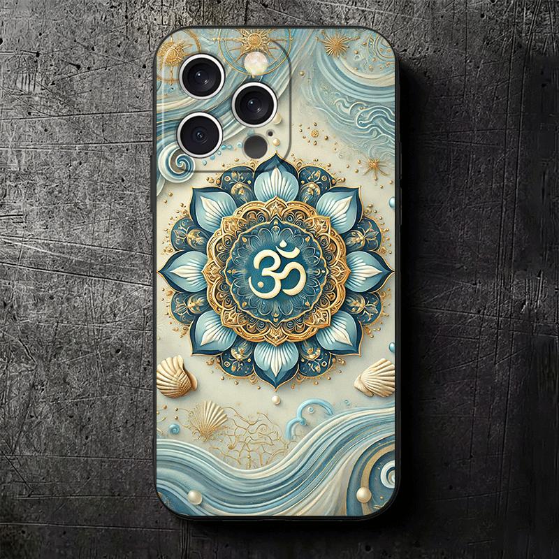 Mandala Chakra Insist Yoga Soft Phone Case for iPhone 16 16E 17 Air 15 Pro Max 14 Plus 13 Mini 11 12 7 Black Cover Back Shell