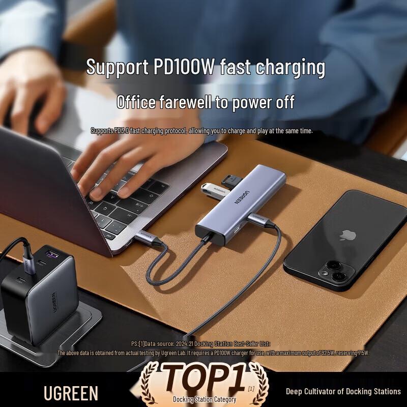 Ugreen Type-C Hub with Gigabit Ethernet, HDMI, and USB Ports