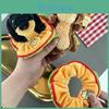 Toy Plush Dachshund Keychain With Hamburger Accessory Filling For Children