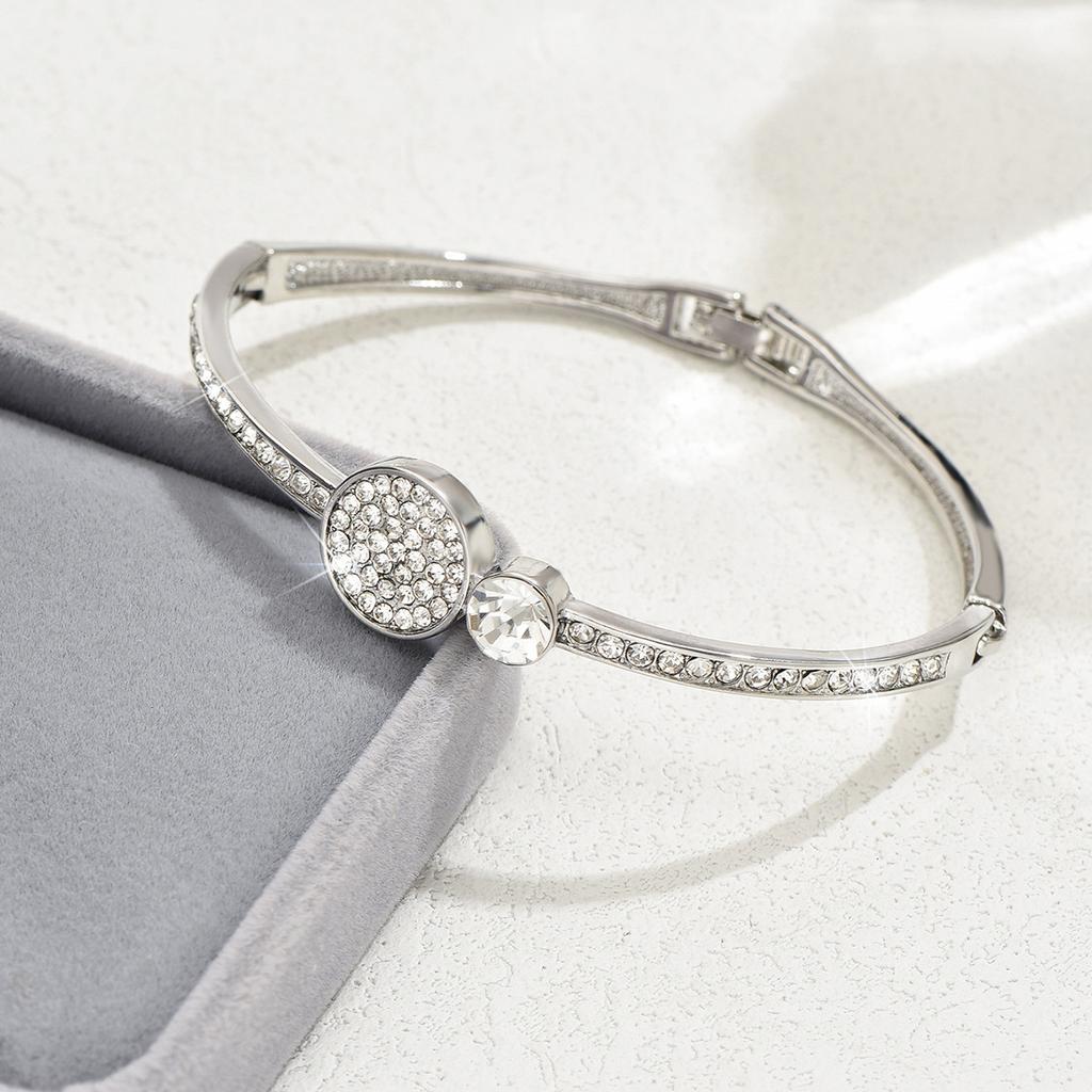 Geometric Niche Design Opening Independent Packaging Rose Gold Diamond Bracelet Women