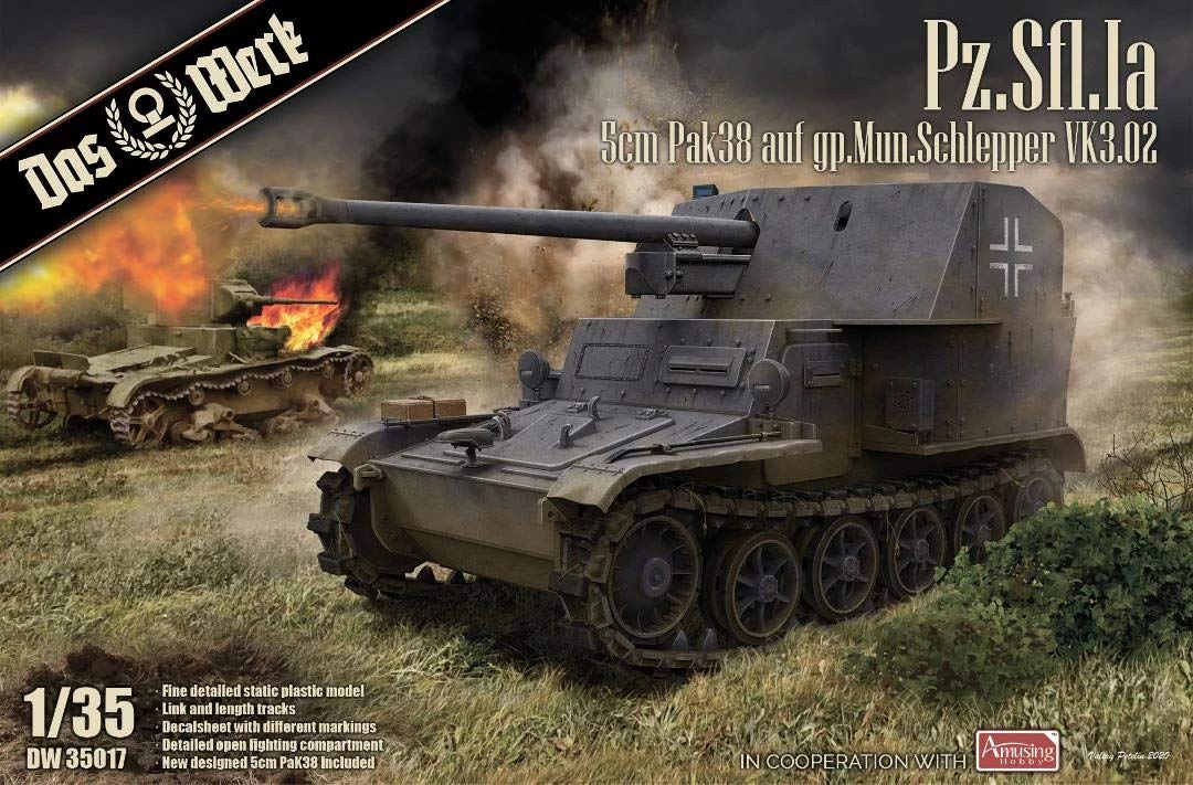 

Das Werk 1/35 Scale German Pz.Sfl.1a 5cm PaK 38 Tank Destroyer VK3.02 Plastic Model Kit USCDW35017