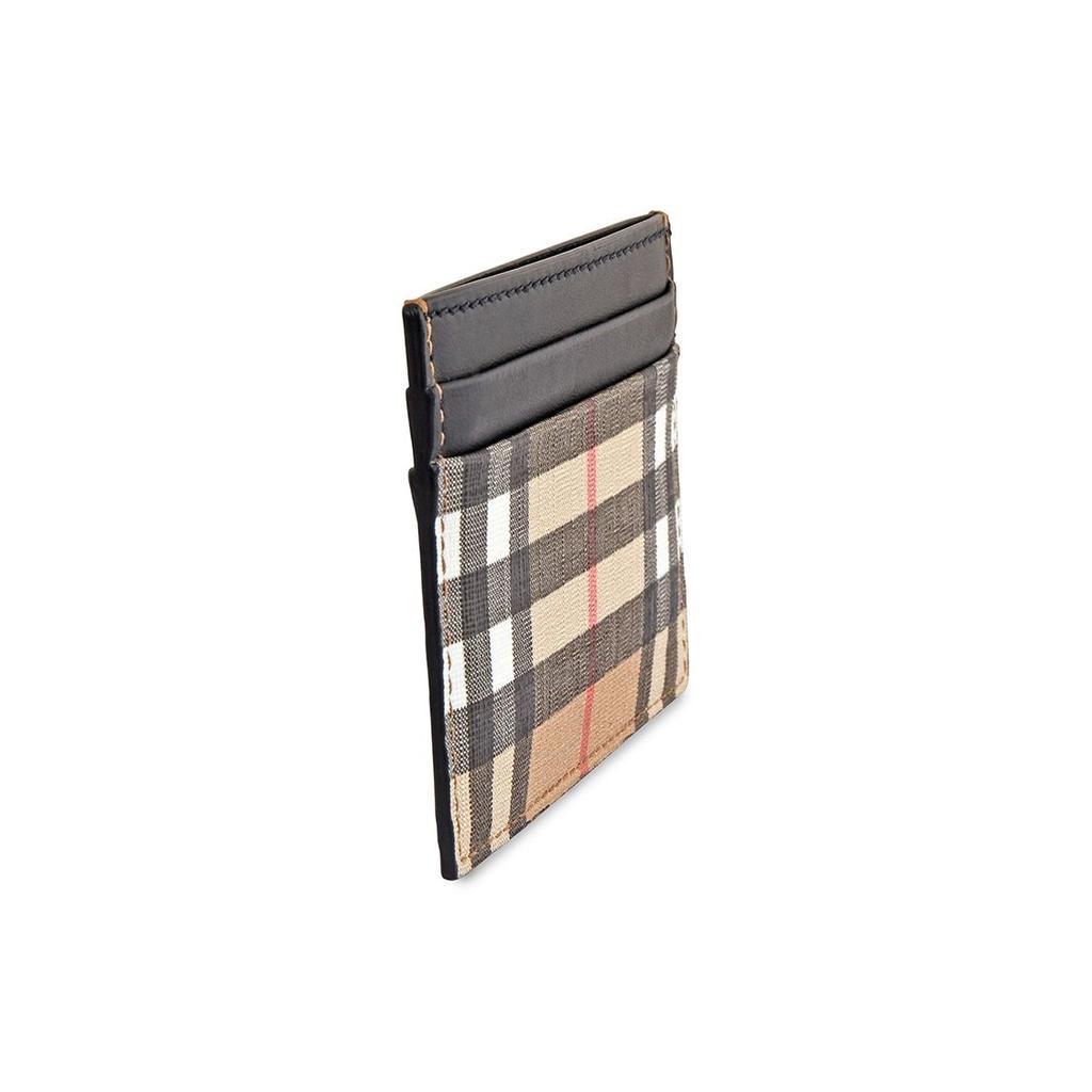 Burberry Vintage Style Patchwork Cotton And PU Wallet Card Holder Unisex Wallets Light-Brown Khaki 80166141