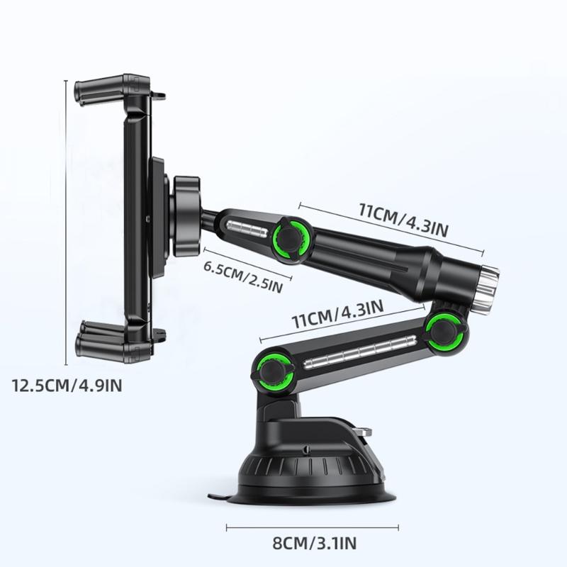 360 Degree Rotating Tablet Stand Holder  Long Arm Suction Cup for Car, Trucks with Strong Suction Grip