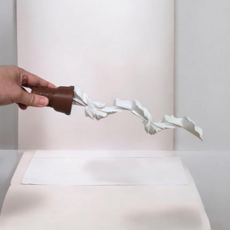 3D Printed Ice Cream Retractable Sword Simulated Dessert Telescopic Toy Creative Fidget Stress Relief Prank Props Novelty Gift