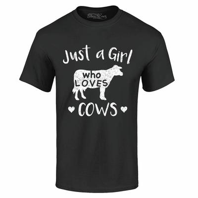 Bara en tjej som älskar kor T-shirt Koälskare Bonde Skjortor