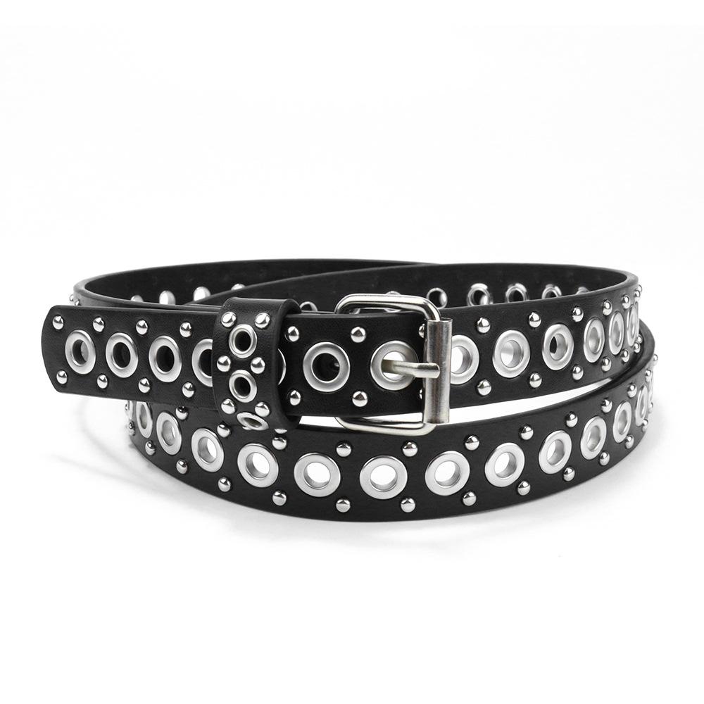 Hollow Belt Women'S Decorative Jeans Belt Punk Simple Blue Pin Buckle Belt