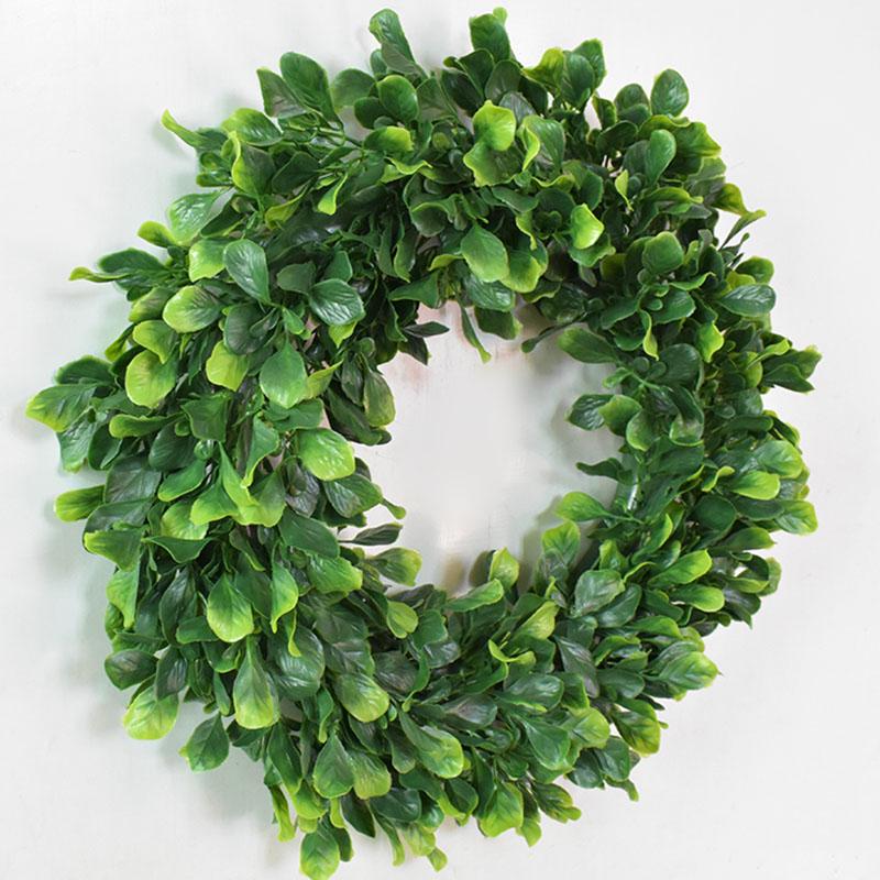 Artificial Green Leaves Wreath Front Door Wreath for Home Indoor Outdoor Decoration
