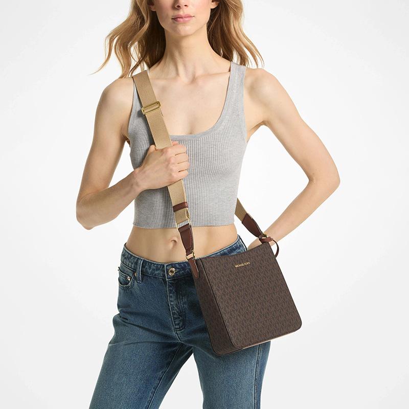 Michael Kors Jet Set Travel MK Monogram Versatile Simple Faux Leather Crossbody Bag Small Women bags 35S4GTVC5B-200