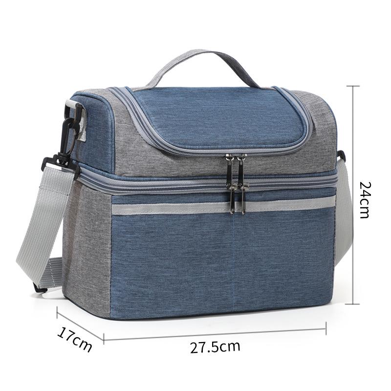 Double-Layer Insulated Lunch Bag - Handheld Crossbody for Outdoor Use