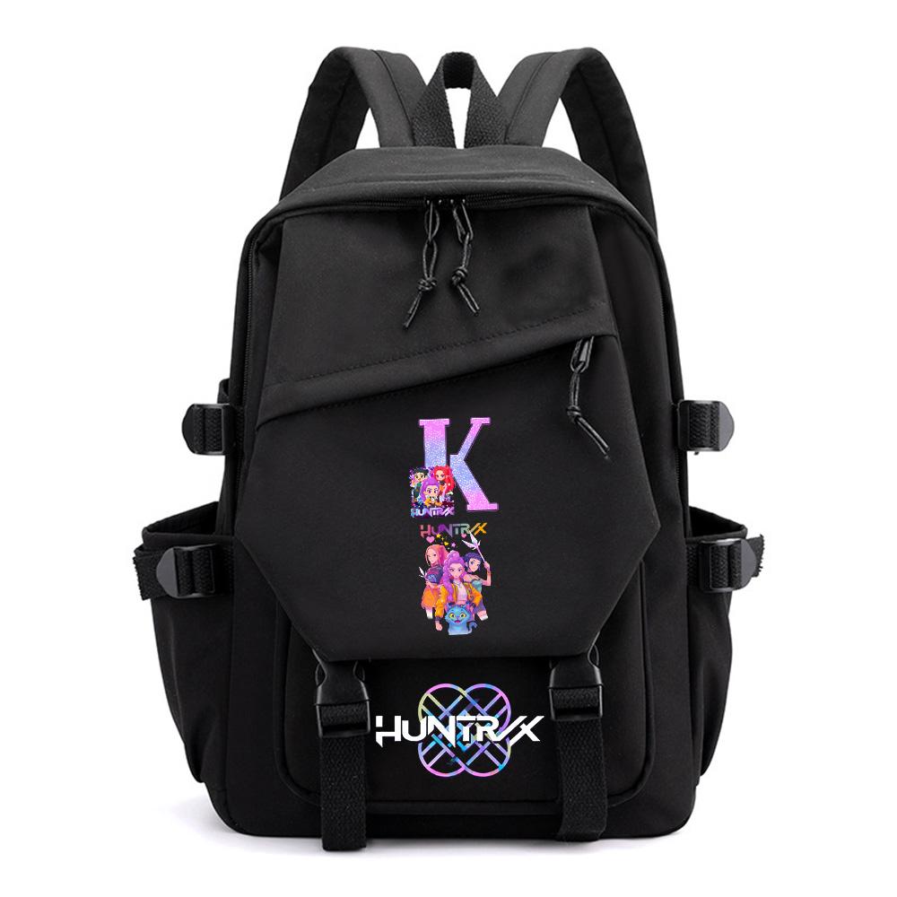 Anime Tecknad Engelsk Bokstav A-Ö Tryckt Ryggsäck för Tonårspojke Flicka Skolväska Barn Elev Kvinnor Resväska Barnpresent Mochila
