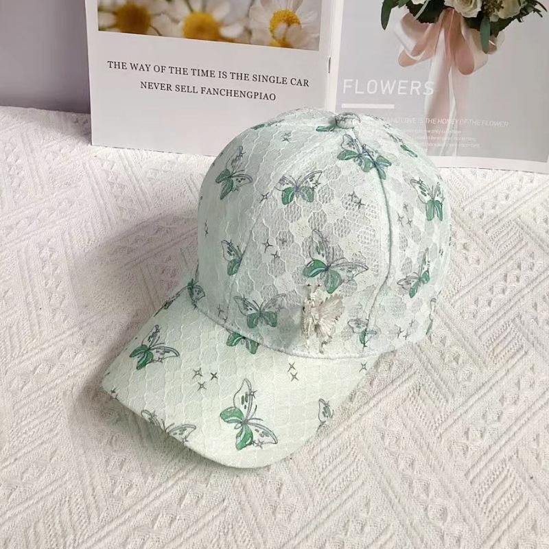 Colorful Butterfly-Themed Baseball Cap With Lace Lightweight Breathable Fashionable Sun Protection For Spring And Summer Casual