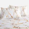 Marble Platinum Double-Sided Printing Quilt Cover Home Textile Bedding Three-Piece Set