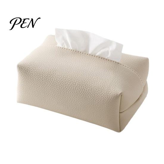 Sturdy Leather Paper Box PU Tissue Box, Multi-Purpose Desktop Organizer, Durable Dining Room Dispenser Compact Foldable Napkin Dispenser, for Desk And