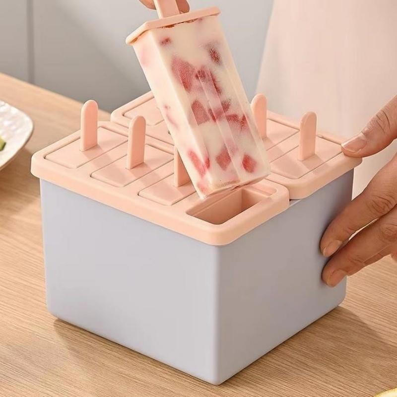 Popsicle/Sorbet Mold Food Grade Household Popsicle Making Frozen Ice Box Abrasive Tools with Lid Homemade Ice Cream Artifact