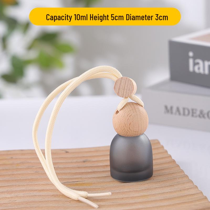 Frosted Glass Car Diffuser Bottle with Lanyard for Essential Oils - Refillable and Ideal for Home or Wardrobe Decor.
