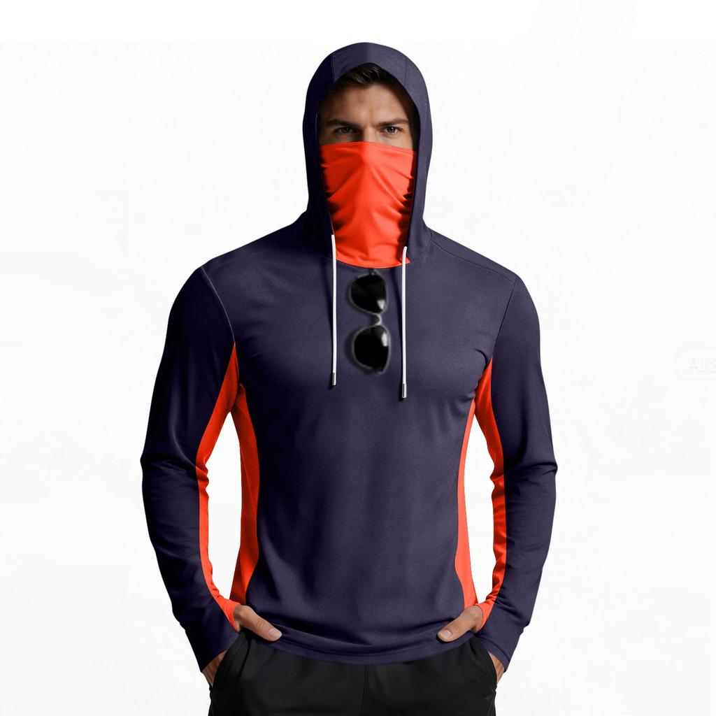 Herren Langarm Leichtes Kapuzenshirt mit Kordelzug Sportliche Passform Pullover für Outdoor-Aktivitäten und Sport
