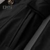 Women Fall Spring Coat Slim Fit Single-breasted Solid Color Turn-down Collar Pockets Mid Length Korean Style Overcoat Outdoor Jacket