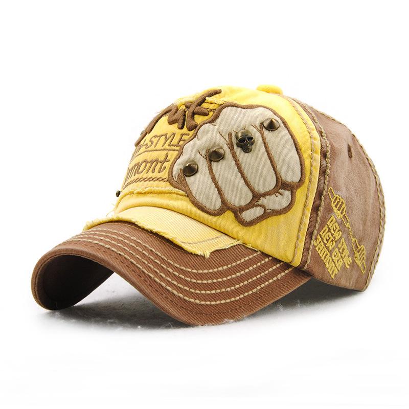 Berretto da baseball con pugno da uomo e da donna, berretto casual alla moda con alfabeto e borchie
