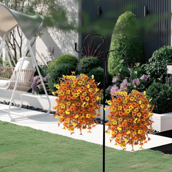 

1/2/3/4Pcs Hanging Wedding Artificial Violet Flower Fall Party Indoor Outdoor Garden 1pc D