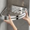 Honggong Stainless Steel Drill-Free Bathroom Corner Storage Shelf
