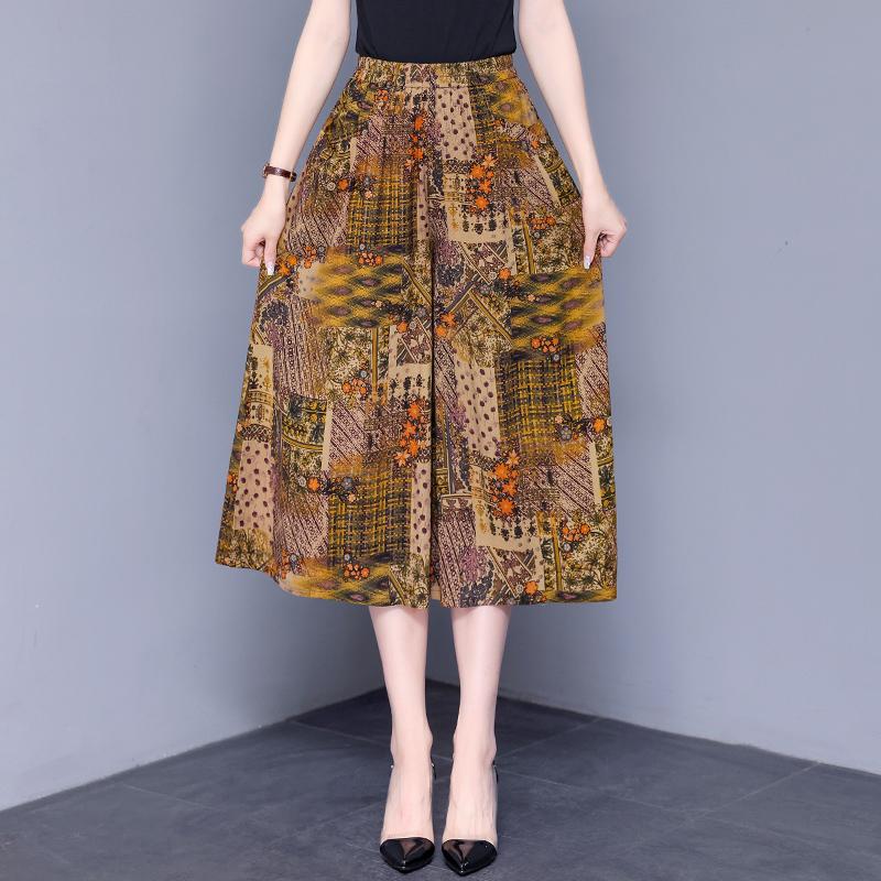 Hohe Taille Breite Bein Hosen Frauen Sommer Plus Größe Casual Lose Vintage Elastische Taille Oversize Hosen