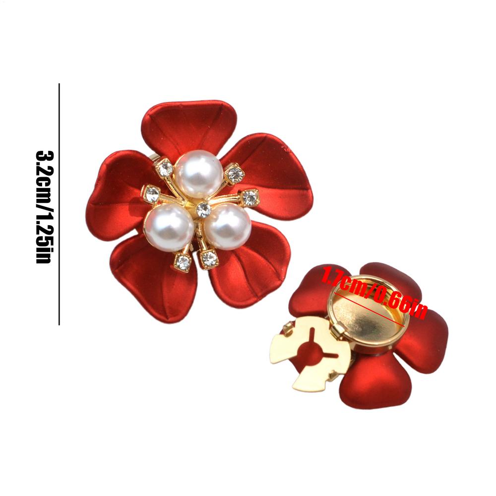 Flower Pearl Rhinestone Cufflinks Women Shirt Button Covers Fashion Clothing Accessories For Dress Tuxedo Blouses