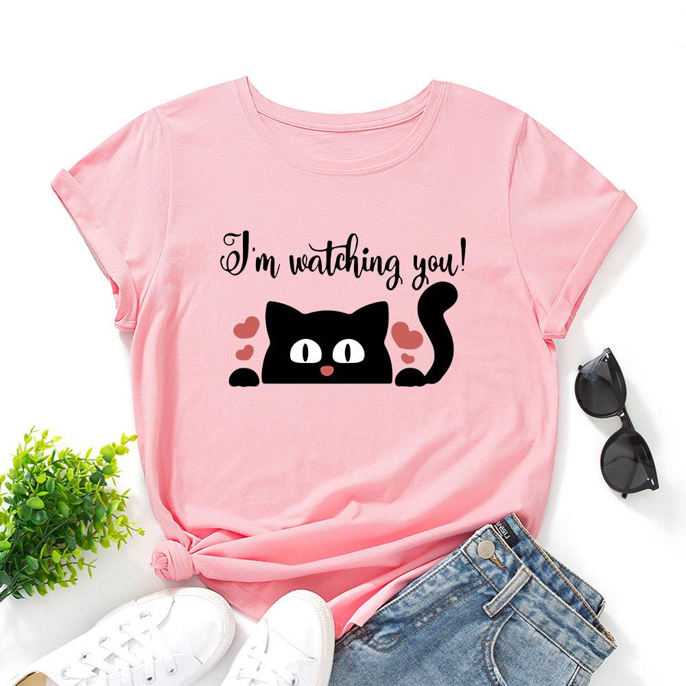 

Женская футболка с надписью «Игривый кот», свободного кроя, с круглым вырезом и короткими рукавами, для женщин, рубашка 6xl