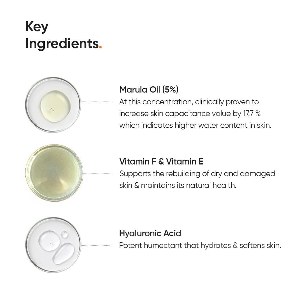 Minimalist Marula Oil 5% Face Moisturizer For Dry Skin With Hyaluronic Acid Deep Hydration 1.7oz