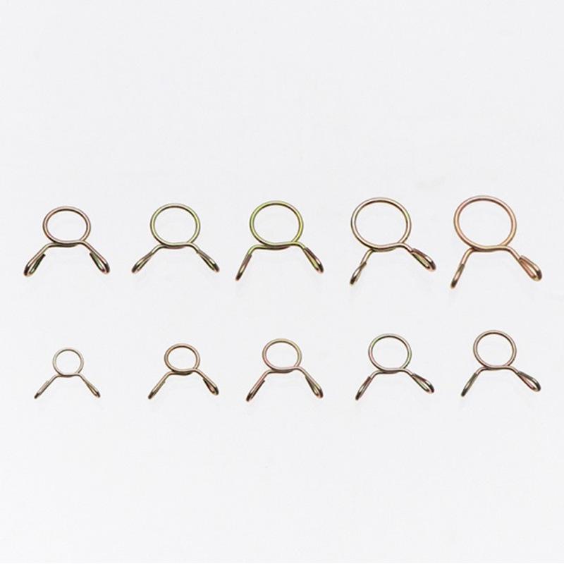 100Pcs Hose Clamp High Quality Zinc Plated Spring Clips Gear Hose Fuel Line Clamp For Boats ATVs Motorcycles With Storage Box