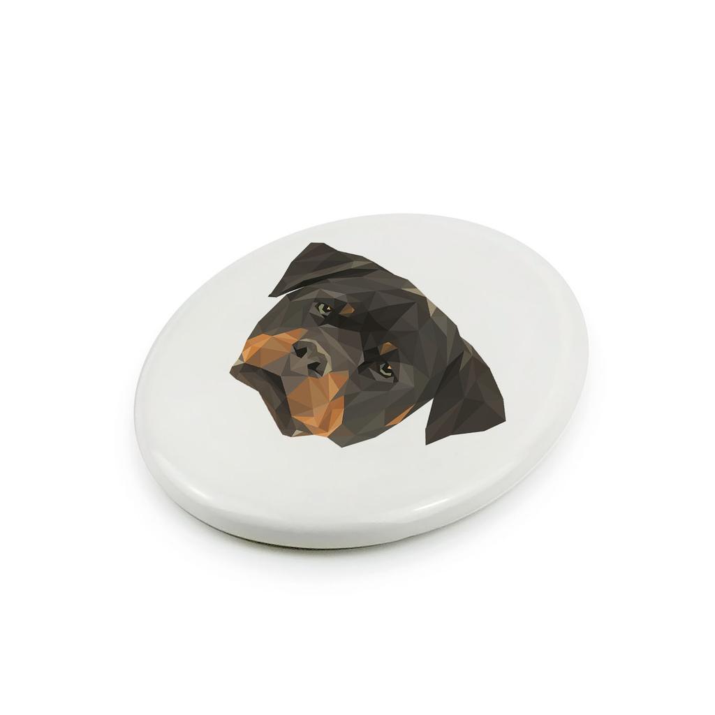 Rottweiler -Płytka Ze Zdjęciem I Napisem Geometryczna Marki Art-Dog