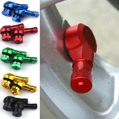2 stuks/set Motorfiets Ventielstelen Velg 90 Graden Hoek Aluminiumlegering Ventiel Wiel Band Tubeless Ventieldoppen Voor Velg Wiel Onderdelen