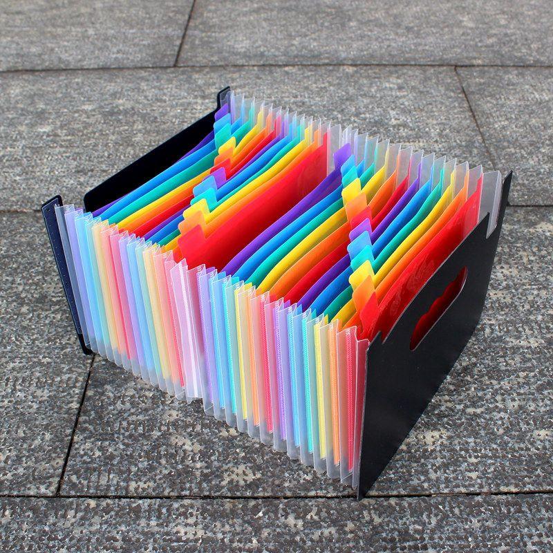 A5 Folder Large Capacity Expanding File Financial Invoice Folder Ticket Clips Folder Multi-Layer Classification Document Storage Box