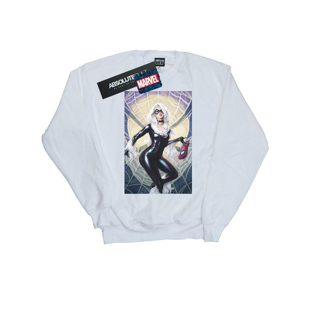 Marvel Mens Black Cat Artwork Sweatshirt