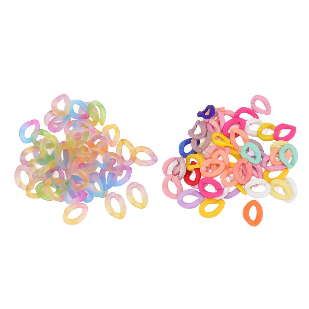 50 Pcs Chain Link Colorful Detachable Acrylic Open Chain Link DIY Jewelry Making Chain Buckle Decora