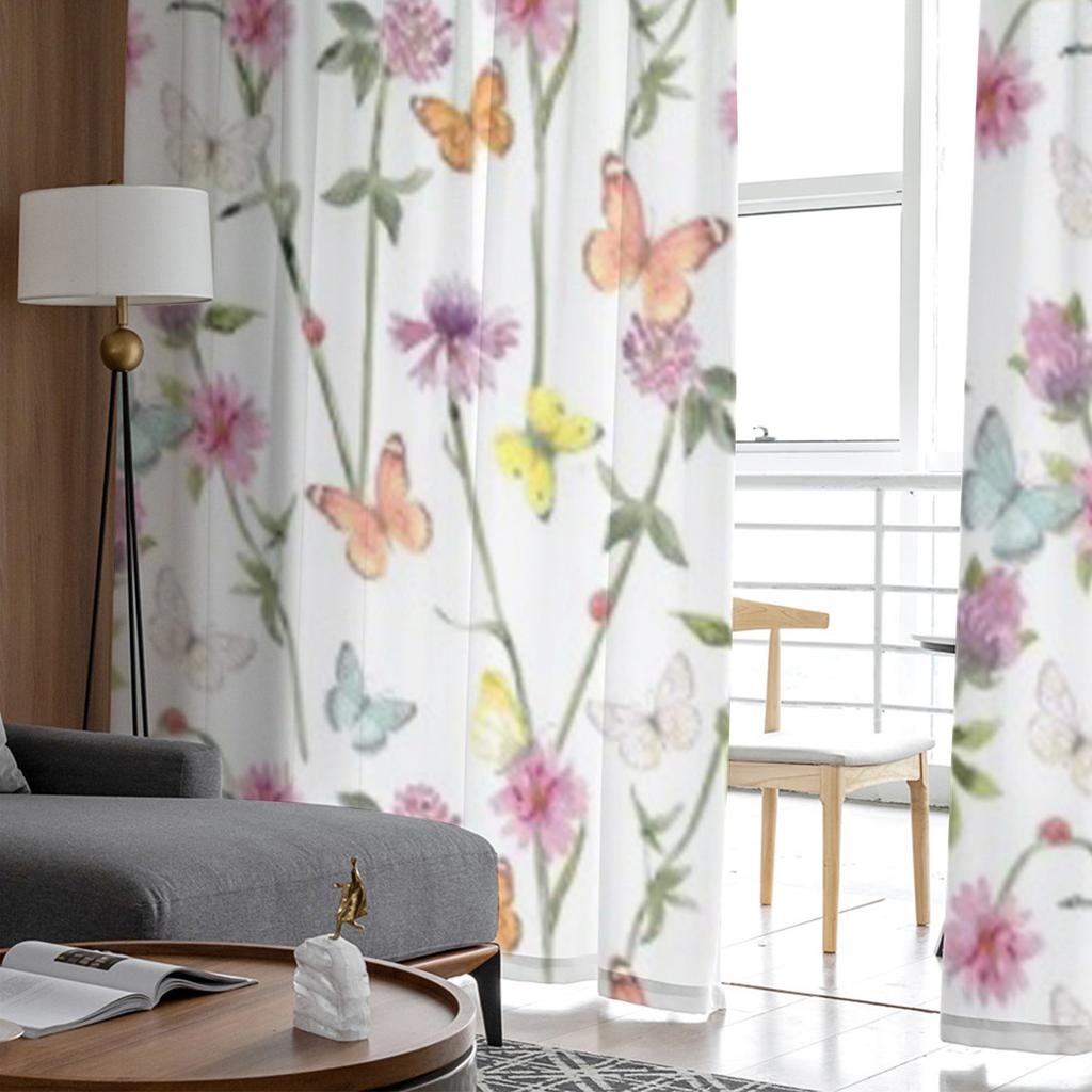 Schmetterling Luxuriöse Chiffon-Vorhänge für Wohnzimmer Schlafzimmer Dekoration Fenster Voiles Tüll Vorhang