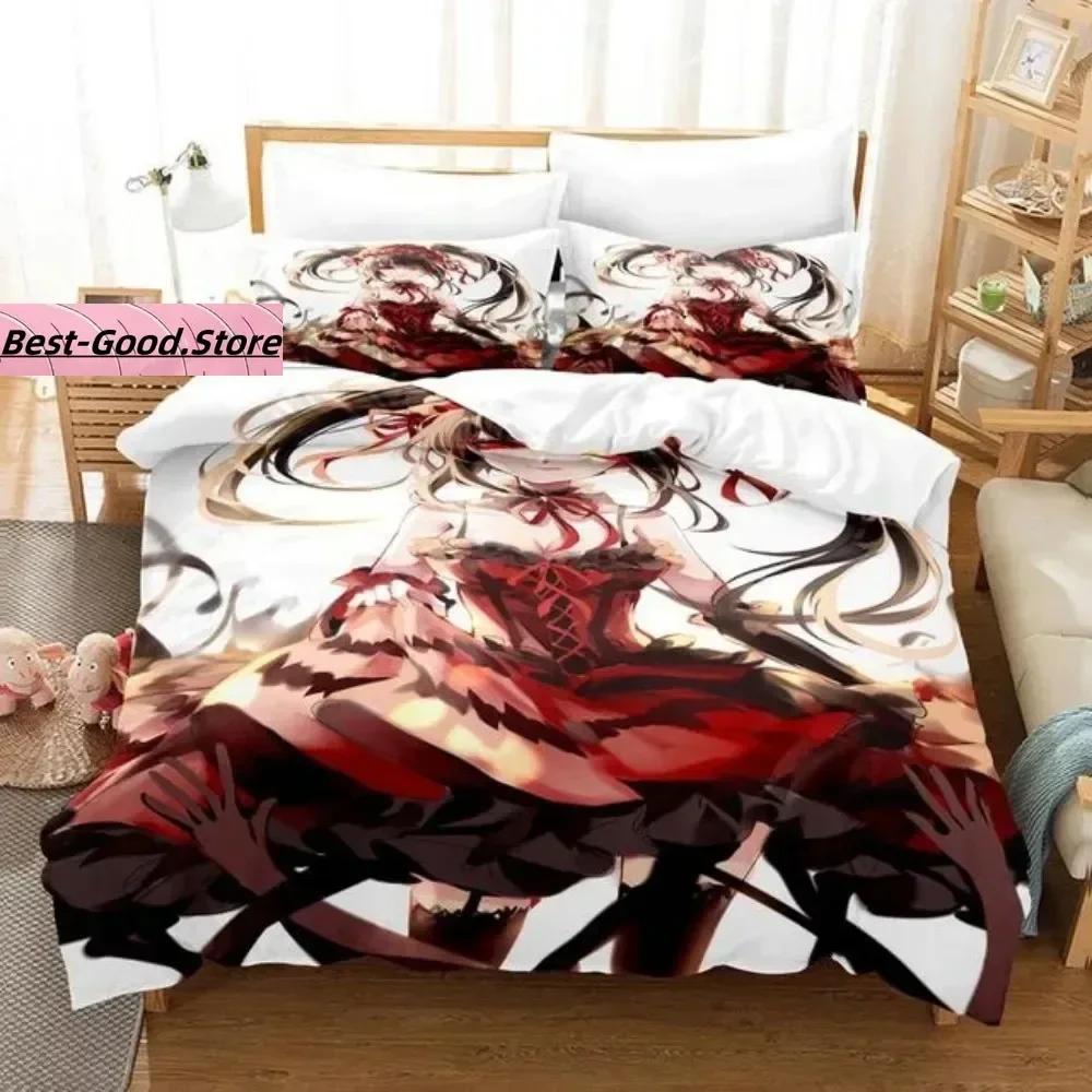 Top Anime Date A Live Kurumi Tokisaki Beding Set Print With Pilowcase Bed Soft Duvet Cover Soft Single Double Quen Super King-Sized Dimensionsd