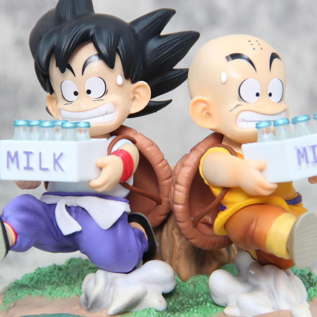 15cm Anime Dragon Ball Z Figures Milk Childhood Son Goku Krillin Gk Action Figure Pvc Statue Collections Model Doll Toys Kids