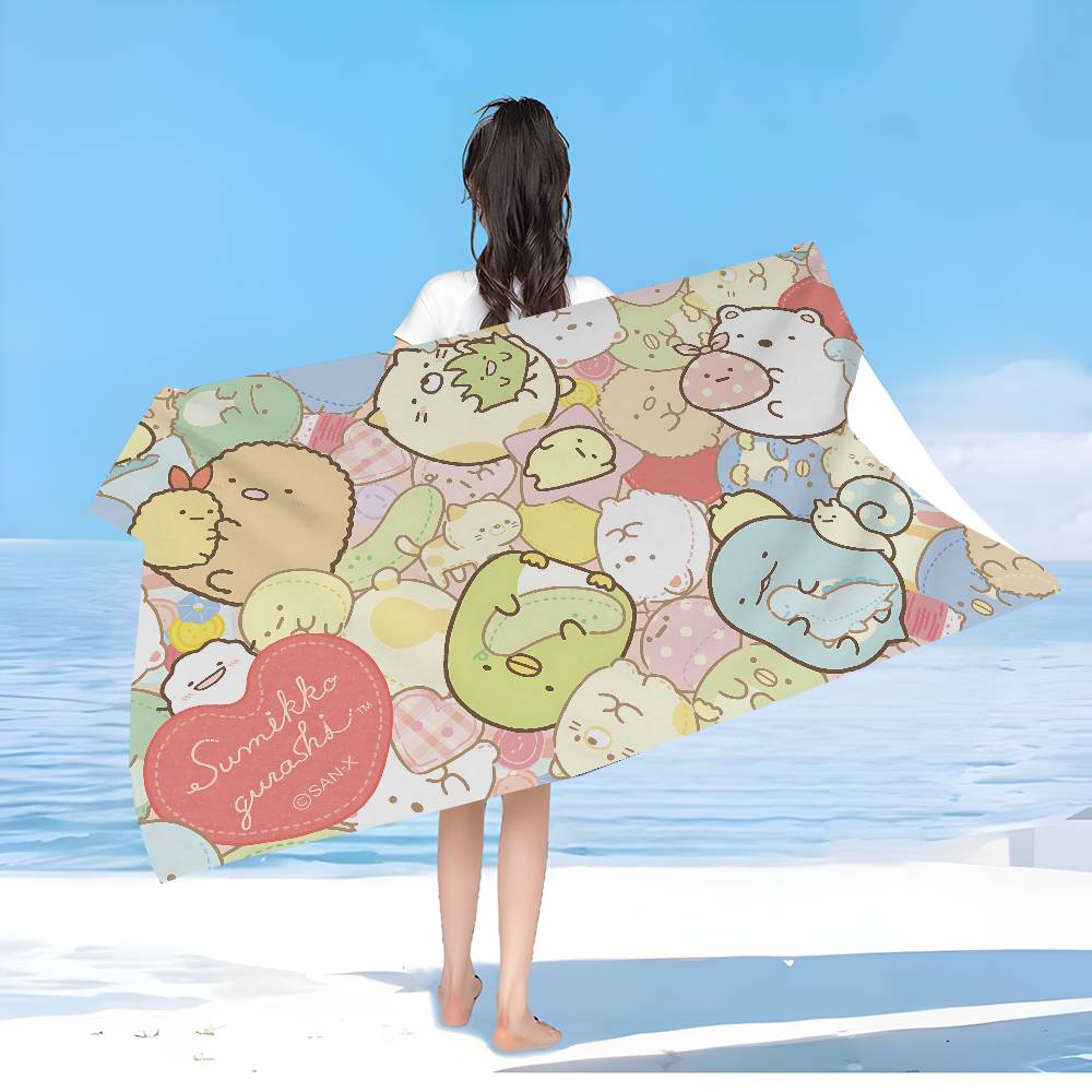 Classic Cartoon S-Sumikkogurashi Bath Towel Microfiber Soft Water Absorbing Breathable For Girl Kids Decorative Cartoon Towel
