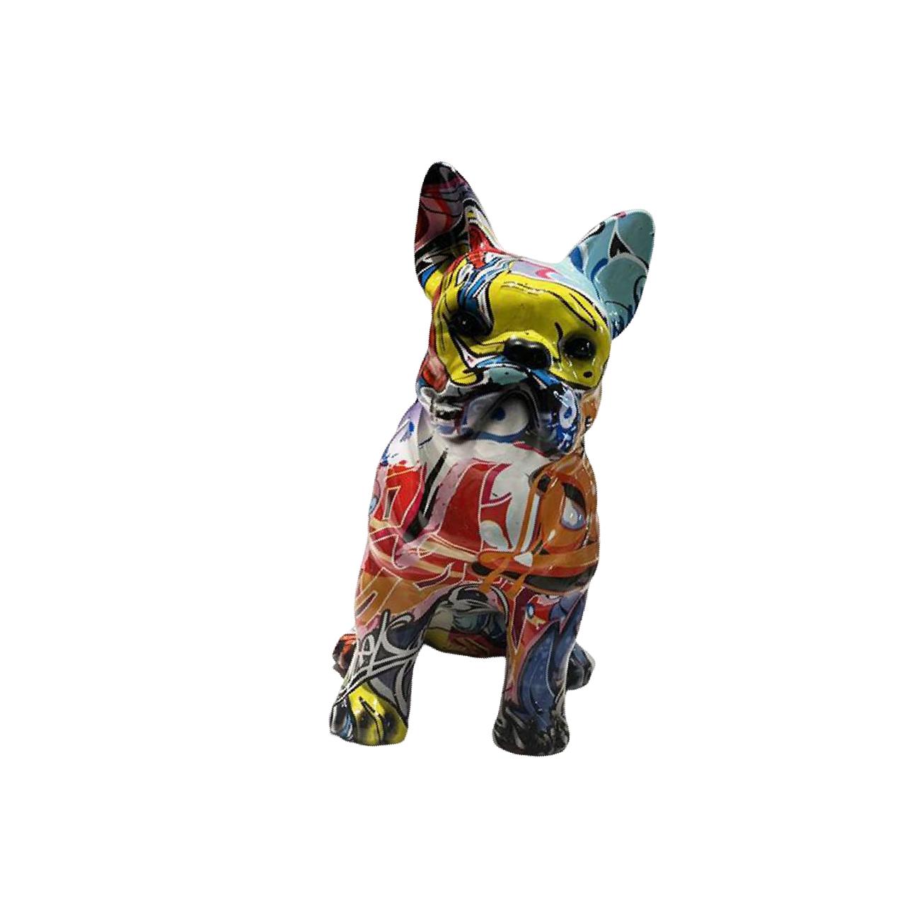 

Graffiti Art Dog Statue Dog Art Figurine Sculpture Home Desktop Office Decor