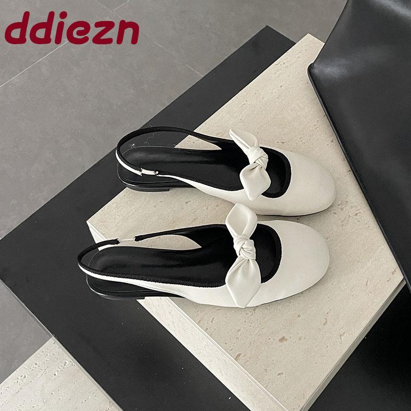 Fashion Fashion Round Toe Ladies Flats Sandals Slip On Shoes Butterfly-Knot Female Shallow Women Flats Sandals Shoes Big Size 43 Lady