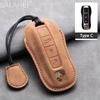 Leather Car Key Cover Case Shell Bag for Porsche Panamera Carman Macann Bobst Cayenne 911 981 991 970 996 Keychain Accessories