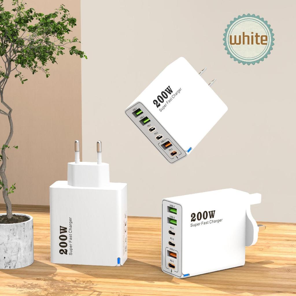 High-Power Multi-Port Universal PD Charger with US/EU Plug