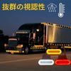 LED Side Marker Lamps for Trucks and Fixed High Vehicle Front and Rear 10-Pack Trailers, Brackets, 12V/24V, Brightness, Waterproof, Width, (Orange)