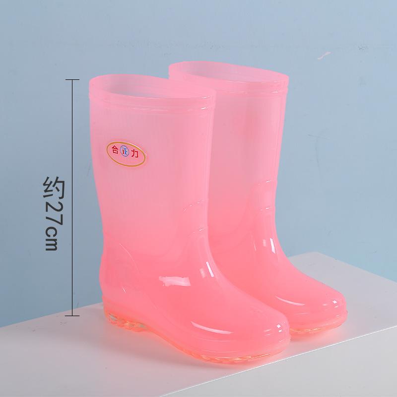 Long rain boots women's fashion rain shoes women's adult no lining high tube waterproof shoes quick-drying rubber shoes summer