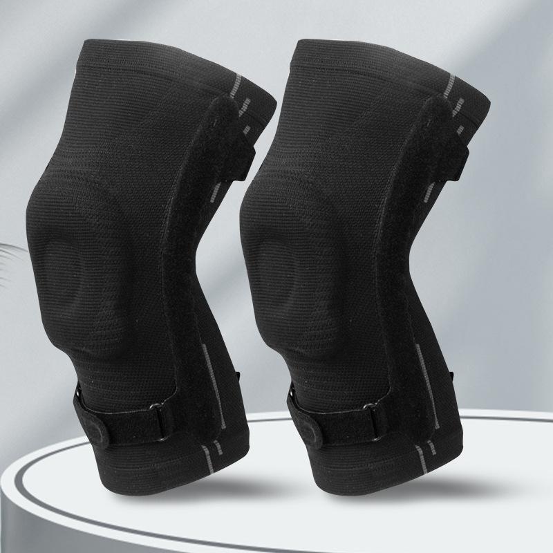 

Спортивные наколенники для плоской вязки Мениск Силиконовая амортизация Пружинная поддержка Компрессионные ремни Дышащие Альпинизм Велоспорт и Бег XXL