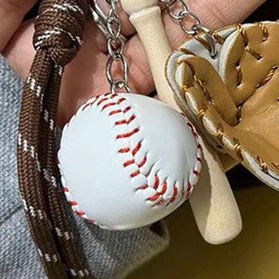 Faux Leer Baseball Sleutelhanger Dachshund Bedeltje Sleutelhanger Mini Baseball Knots Handschoen Tas Bedeltje Schattige Hond Sleutelhanger voor Rugzak Handtas
